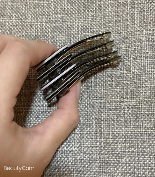 

6x2cm fashion black and white acrylic hair clips side clip hairpins for ladies favorite headdress jewelry accessories party gifts5271519, Golden;silver