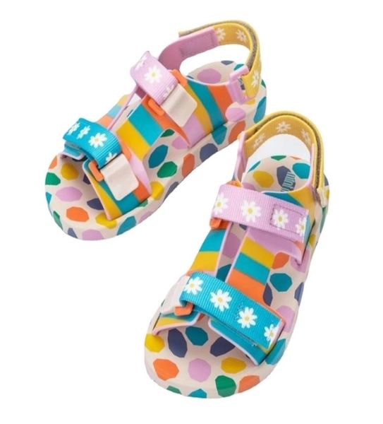 

mini mlsa stripe print kids shoes melflex princess beach baby girl spot and star sandals webbing buckle beach shoe 2205059711337, Black;red