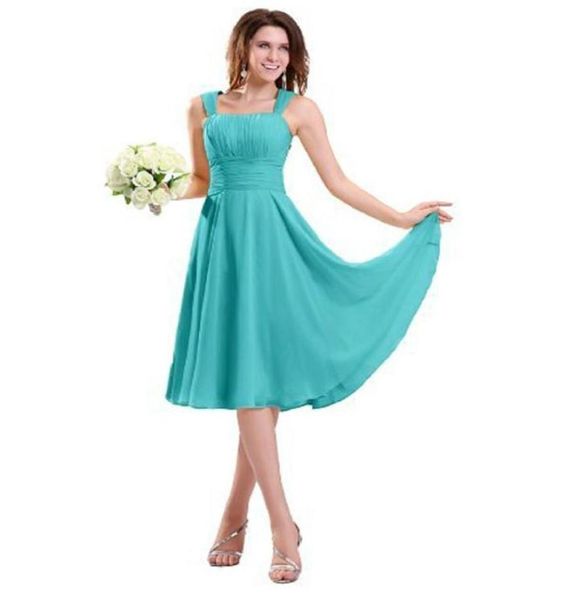 

aline straps kneelength chiffon bridesmaidwedding party dress6754878, White;pink