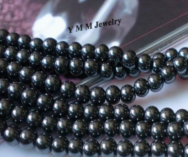 

200pcs fashion hematite beads 8mm round loose beads for bracelet diy accessory whole8338002, Black