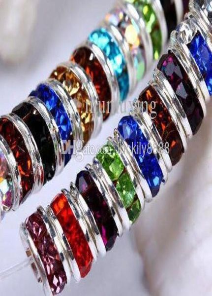 

whole 500pcs mixed color crystal rondelle spacer beads 8mm 9645046, Bronze;silver