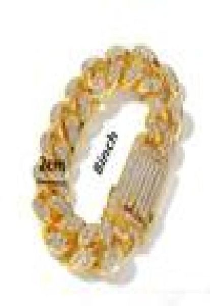 

fashion cuban chain bracelet for men yellow white gold plated rhinstone ice out hip hop bracelets gold plating bracelet chain for 7411589, Black