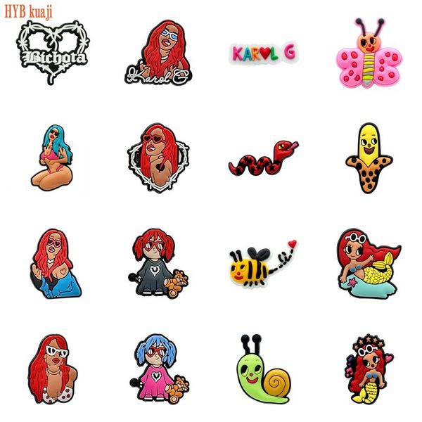 

hybkuaji karol g shoe charms custom shoes accessories wholesale, White;pink