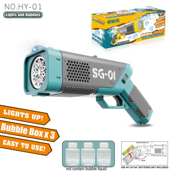 

bath toys luminous automatic electric bubble gun gatlin machine soap bubbles magic bathroom outdoor for children 230719