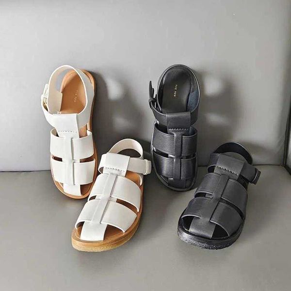 

sandals 2023 leather woven sandals women's leisure fashion versatile flat shoes woven sandals sandal buckle beach shoes, Black