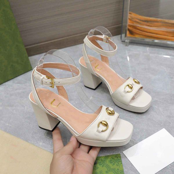 

designer summer platform high heels sandals ggsity women leather shoes quilted slide buckle custom ankle strap sandals dgxcv, Black