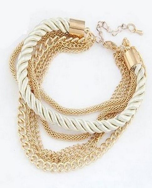 

charm braceletswoven braceletmultilayer europe and the united states wind metal alloy women039s accessories women039s bracel5940513, Golden;silver