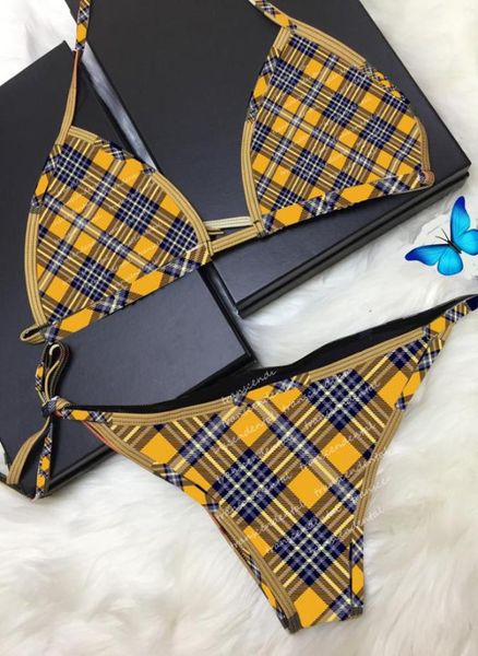 

swimsuit grid bikini set women stripe swimwear fast bathing suits sexy8144341