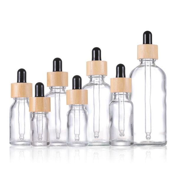 

5ml10ml5ml30ml50ml100mlglass dropper bottle bamboo lid eye dropper bottles portable empty makeup storage container beauty holders dispenser