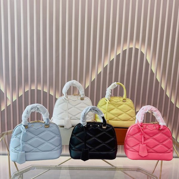 

latest stylish speedy 20 shell tote diamond lattice alma bb designer women canvas shoulder strap leather handbags lady selling purse