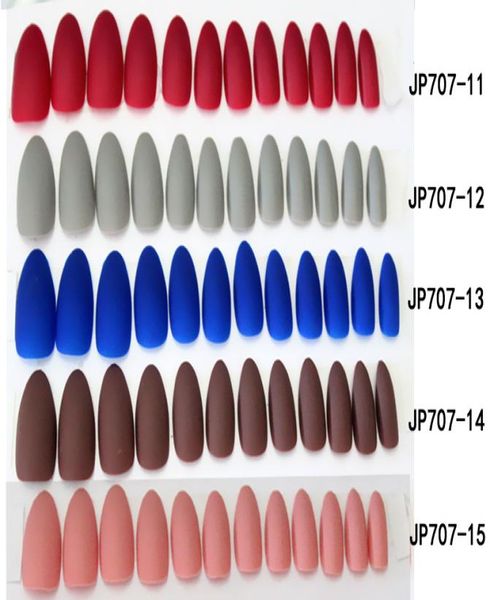 

na074 fake nails matte false nail 24pcs detachable tips for nail extension manicure art press on fake false nails5311586, Red;gold