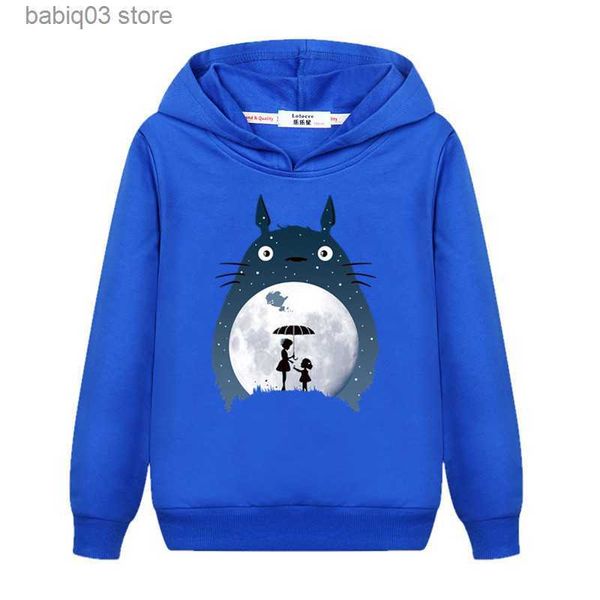 

hoodies sweatshirts girl totoro casual long sleeve sweater autumn winter hoodie children fashion cartoon pullover new cotton coat sudaderas, Black