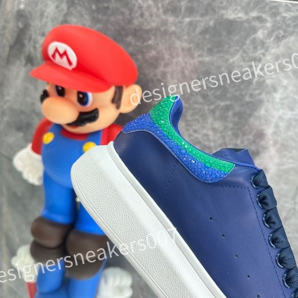 

2023 new luxurys sneakers casual alexander shoes tread slick chaussures high triple royal pale lace up sneaker men platform womens trainers, Black