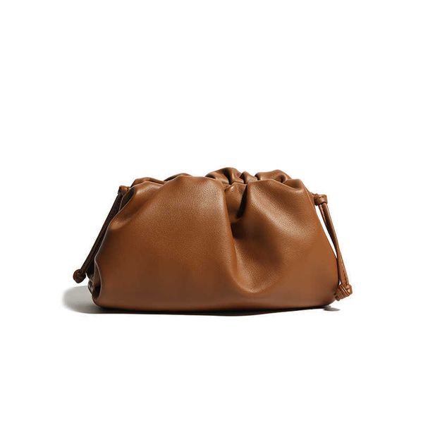 

botte bag venetes pouch small bag foreign style holding cloud bag solid color head layer soft skin wrinkled dumpling bag oblique cross women