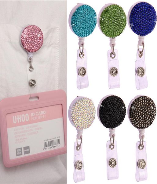 

9 color retractable badge reel lanyard id card badge holder ski pass multipurpose keychain metal antilost clip party favor keyrin5156092, Red;brown