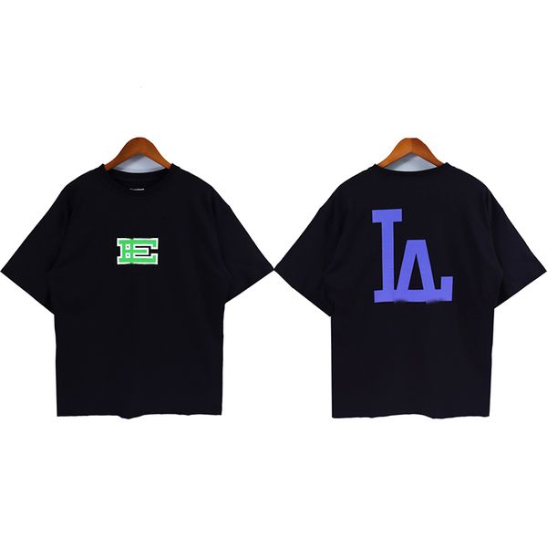 

monogram print ee summer american short sleeve casual male and female couple matching short sleeve t-shirt, White;black