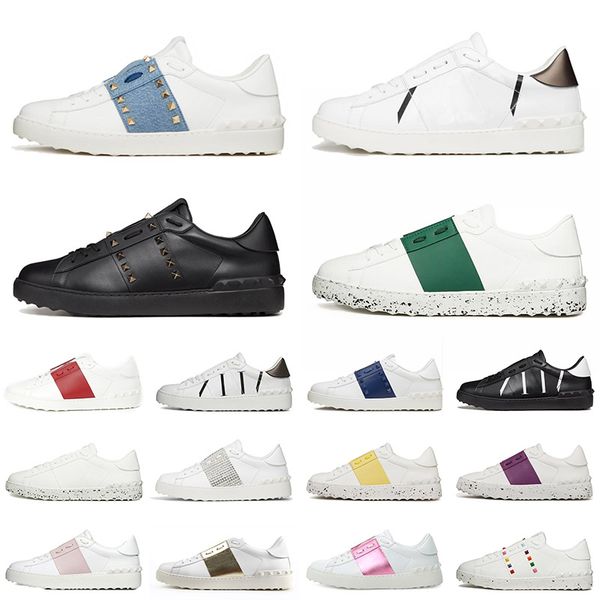 

designer platform low open sneakers dress shoes mens women leather black white valentionity luxury sports flat beige breathable vintage dhga