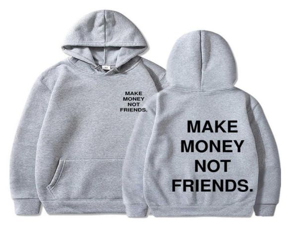 

men039s hoodies sweatshirts make money not friends hoodies for men women printed casual pullover sweatshirt fashion coup2851474, Black