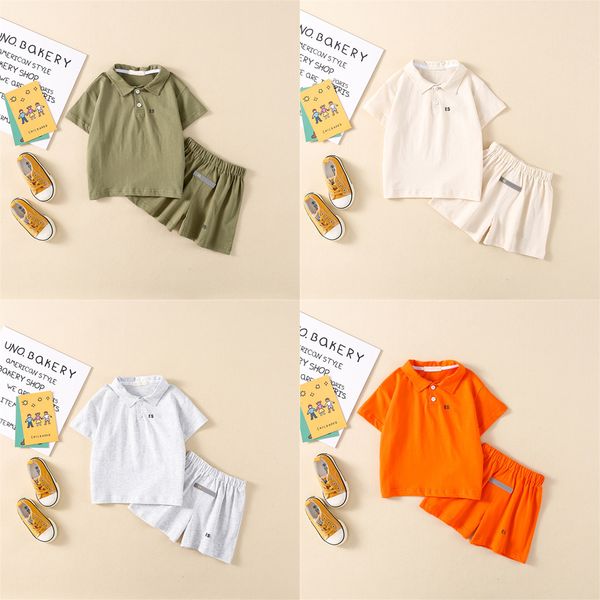 

kids clothes baby ess sets boys girls set childrens t-shirt tee shorts baby boy summer size 90-140, White