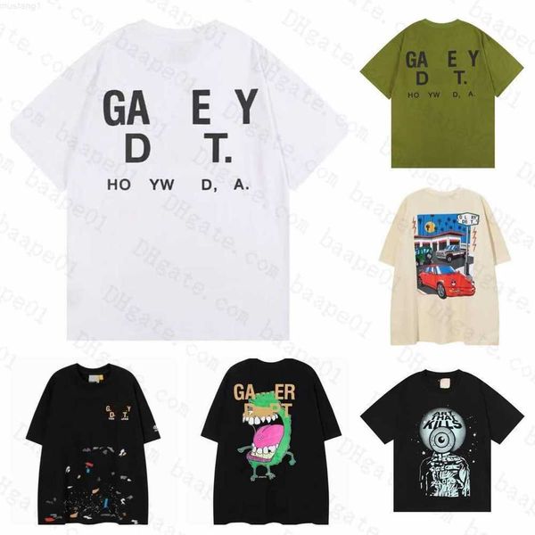 

2023 women&men's t-shirts designer shirt alphabet print trendy trend basic casual fashion loose short t-shirt half sleeve tees green wh, White;black