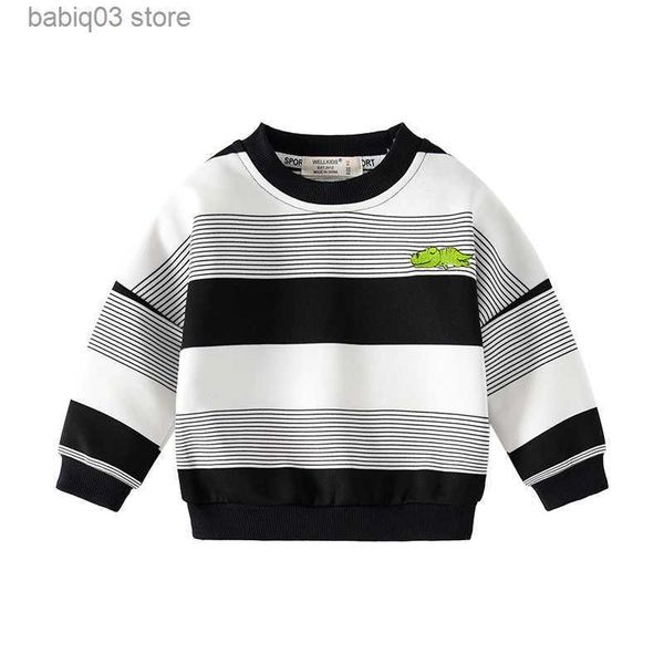 

hoodies sweatshirts cute dinosaur boys sweatshirts children clothes t230720, Black