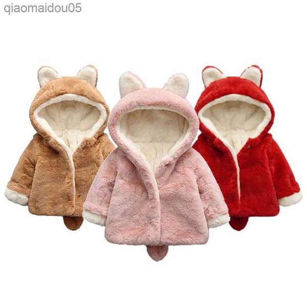 

new fashion baby plush jacket spring autumn hooded keep warm princess girls coat christmas birthday gift 0-4 years kids clothes l230712, Blue;gray