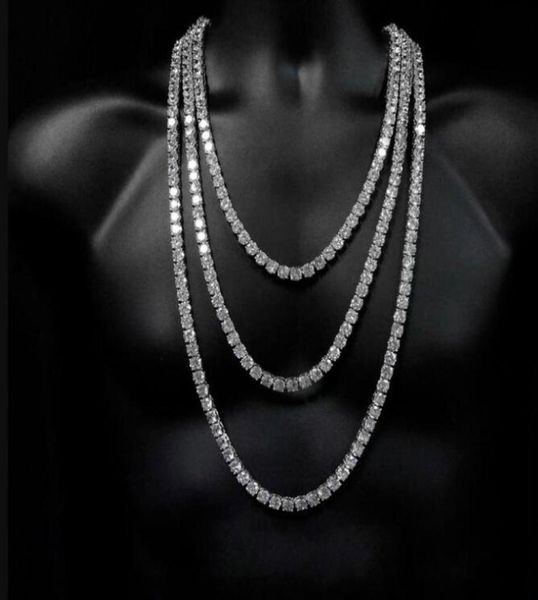 

new hip hop 5a cz tennis chain necklace plated gold silver punk 5mm zircon paved long necklaces for women boy friend whole2014028