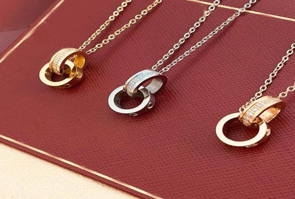 

designer luxury necklace gold designers jewelry silver double ring christmas gift cjeweler mens woman diamond love pendant2408933