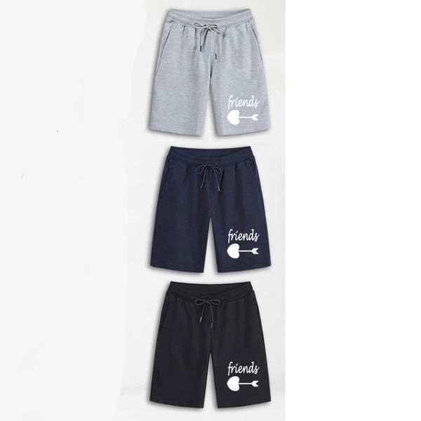 

mens shorts summer casual solid color friend printing rod running fitness 230720, White;black