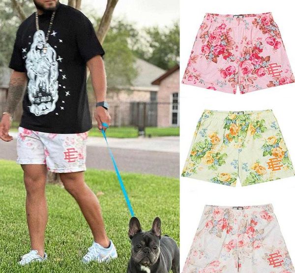 

hapo ee basic shorts summer eric emanuel mesh short classic floral printed gym men's basketball sports beach, White;black