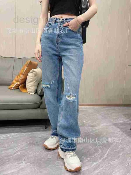 

women's jeans designer straight elastic denim pants classic printing trend jx1m, Blue