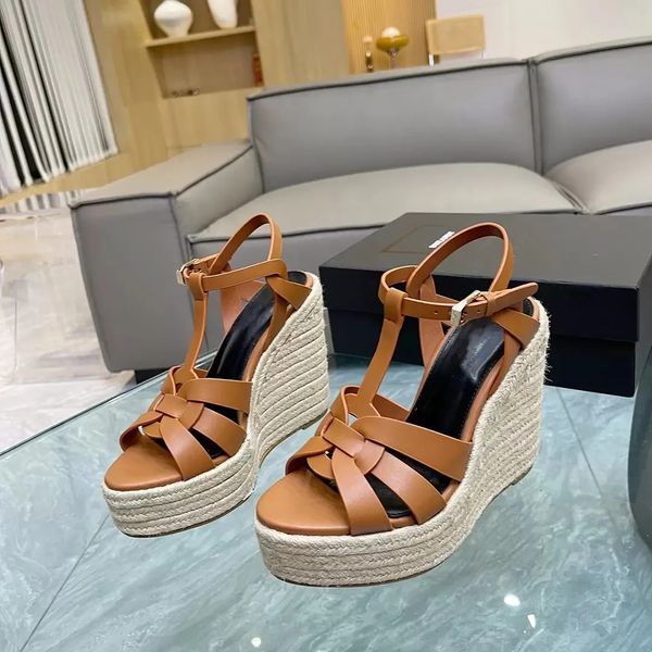 

classic sandals latest fashion summer shoes thick water table wedge heel women shoes wedge patent leather women casual sandal factory shoe 3, Black