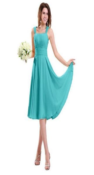 

aline straps kneelength chiffon bridesmaidwedding party dress6496709, White;pink