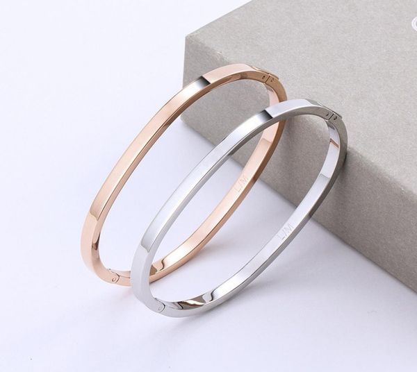 

c bracelet button family opening titanium steel rose gold couple6957374, Black