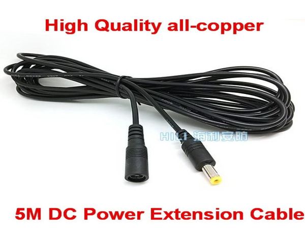 

100pcs dc power female to male plug cable adapter dc extension cord 5 3 1 meter 55mm x 21mm fedex dhl 9088124