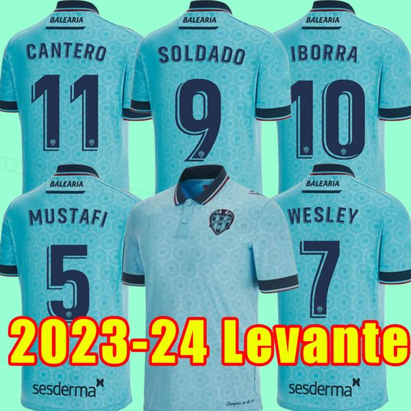 

2023 2024 levante soccer jerseys third frutos moraes cantero montiel campana pepelu iborra soldado postigo vezo 23 24 football shirt, Black;yellow