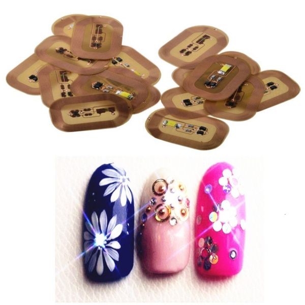 

stickers decals 10pcs diy mobile sensor led flash enhances olfactory sense nail art sticker decoration polishing chip decoration mobile phon, Black