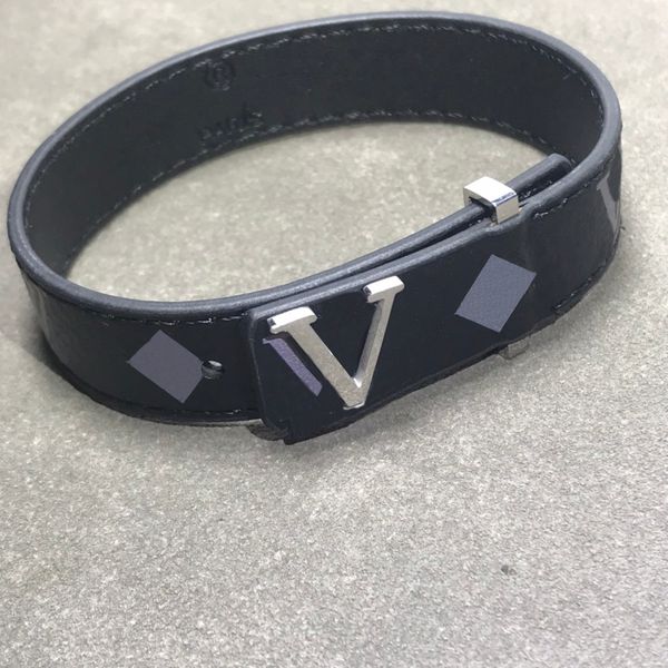 

leather men bracelet bangle for women bangles black brown grids bracelets with flower bangles jewelry