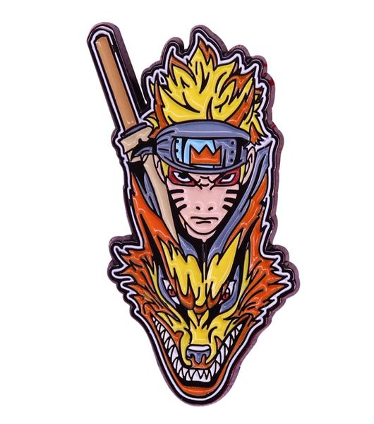 

ninetails lapel pin japan anime fans classic addition01237095483, Gray