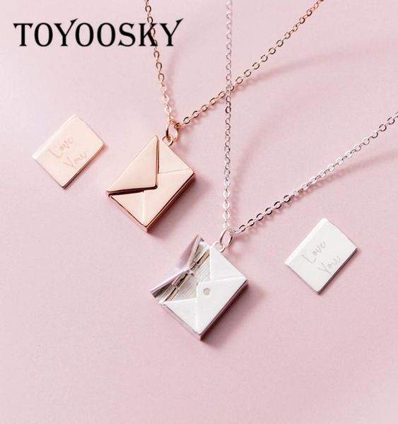 

toyoosky genuine 925 sterling silver pendant necklace women envelope lover letter pendant gifts for girlfriend8973429