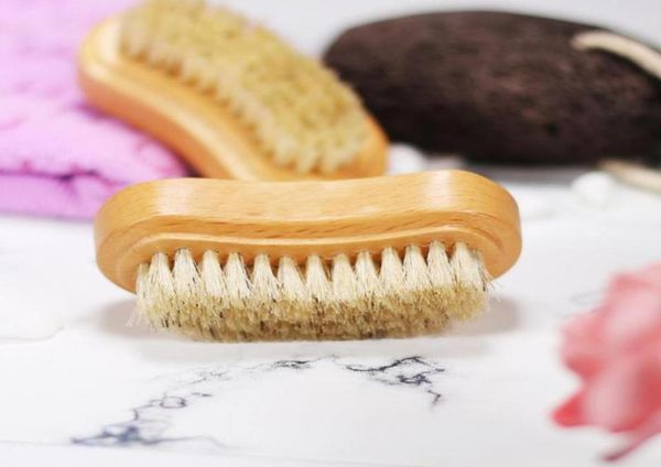 

nail brushes wooden doublesided manicure pedicure fine bristle cleaning scrubbing brush1571282, Yellow
