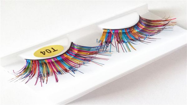 

glitter shimmery fake lashes for stage festival colorful 1pair long false eyelashes handmade colourful lash beauty tools2850115