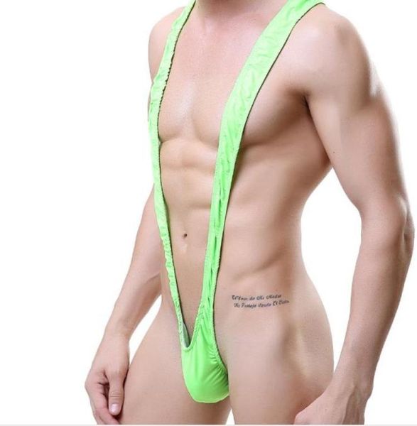 

tiaobug bright fluoro men mankini thong stretch open deep vneck borat men beach swimwear swimsuit men lingerie s10155377171, Red;black