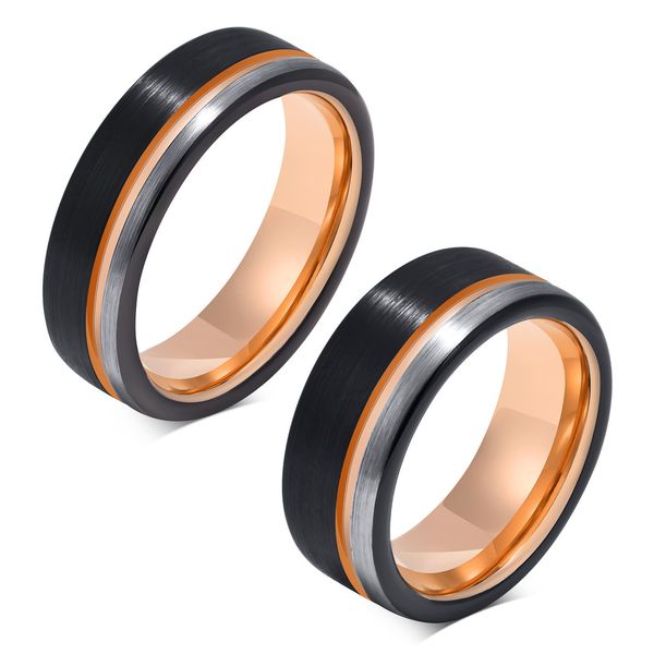 

6mm 8mm vintage mens ring tungsten carbide groove design rings jewelry gift for men women boyfriend girlfriend yw380tcr-101, Silver