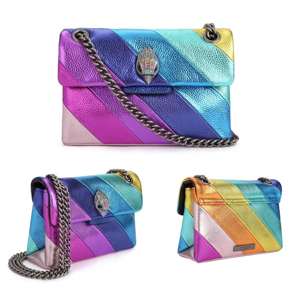 

5a designer hand bag kurt geiger rainbow clutch luxury flap bags women classic cosmetic crossbody hobo bags men leather chain messenger tote
