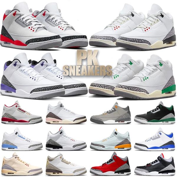 

genuine leather suede jumpman 3s basketball shoes men women pine green platform designer basketball sneaker white cement luxury j3 outdoor s