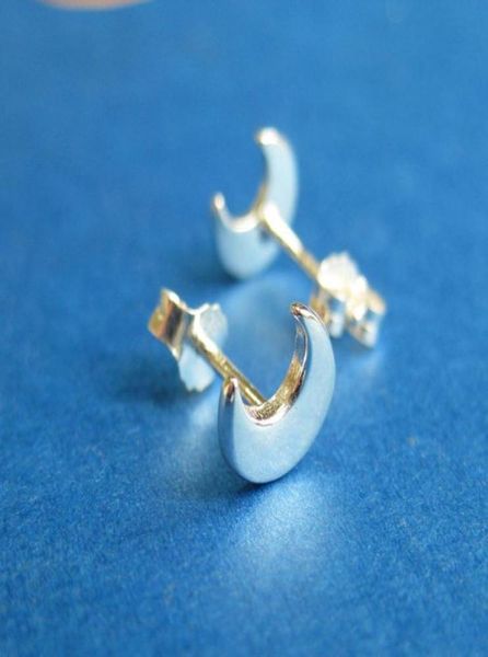 

30pair s020 gold silver cute crescent moon stud earrings simple tiny half moon stud earrings jewelry for women5252788, Golden;silver