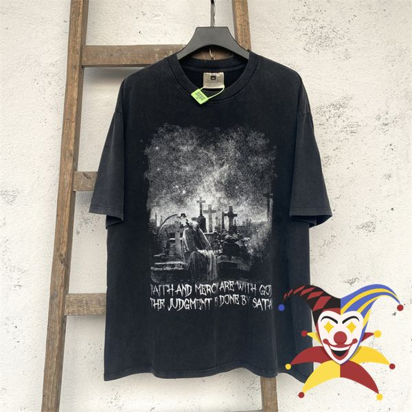 

mens tshirts vintage jesus tshirt washing large tee 230720, White;black