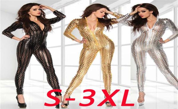 

whole punk lingerie silver gold black wetlook catsuit jumpsuit 3d intricately crafted overall punk s3xl 71176371157, Black;white