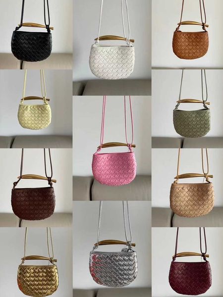 

woven bag sardine 2023 spring summer new cowhide niche design metal mini handbag